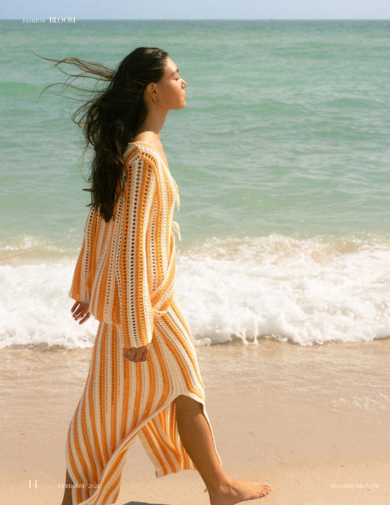 model Rebecca Sampaio Dias of Select Model Miami photographed by Canadian Fashion and beauty photographer Megane Brunette in South Beach, Miami. Hair and makeup by Francis Suarez. Featured in Bloom Roma magazine